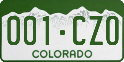 CO license plate 001CZO