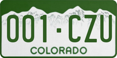 CO license plate 001CZU