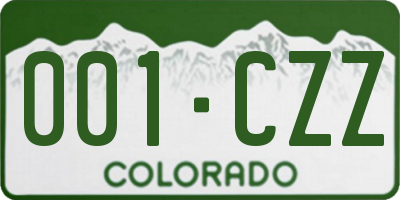 CO license plate 001CZZ