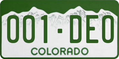 CO license plate 001DEO