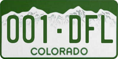 CO license plate 001DFL