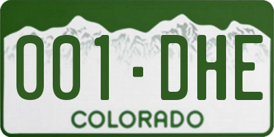 CO license plate 001DHE