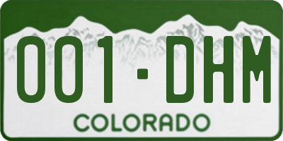 CO license plate 001DHM