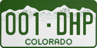 CO license plate 001DHP