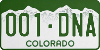 CO license plate 001DNA