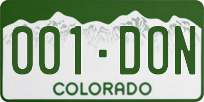 CO license plate 001DON