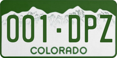 CO license plate 001DPZ