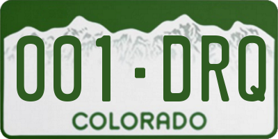 CO license plate 001DRQ