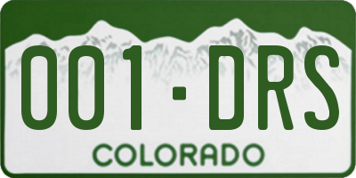 CO license plate 001DRS