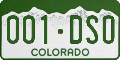 CO license plate 001DSO