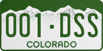 CO license plate 001DSS