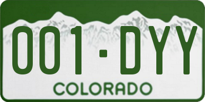 CO license plate 001DYY