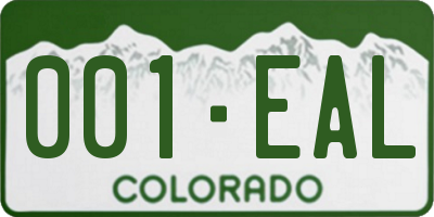 CO license plate 001EAL