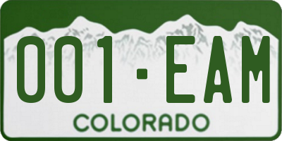 CO license plate 001EAM