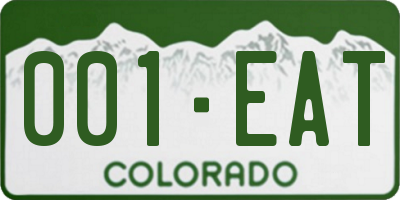 CO license plate 001EAT