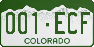 CO license plate 001ECF