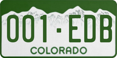 CO license plate 001EDB