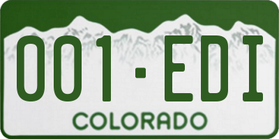 CO license plate 001EDI