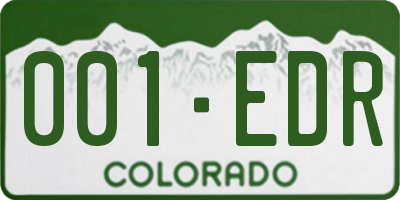 CO license plate 001EDR