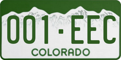 CO license plate 001EEC