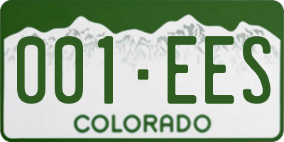 CO license plate 001EES