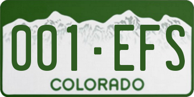 CO license plate 001EFS