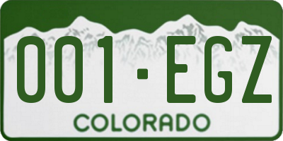 CO license plate 001EGZ