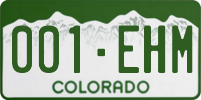 CO license plate 001EHM