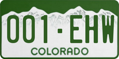 CO license plate 001EHW