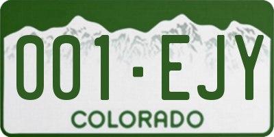 CO license plate 001EJY