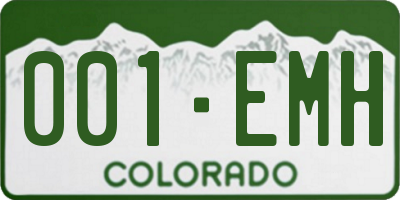 CO license plate 001EMH