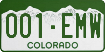 CO license plate 001EMW