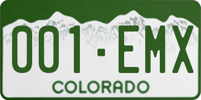 CO license plate 001EMX