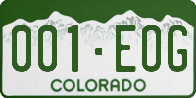 CO license plate 001EOG
