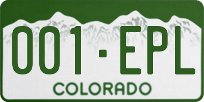 CO license plate 001EPL