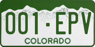 CO license plate 001EPV
