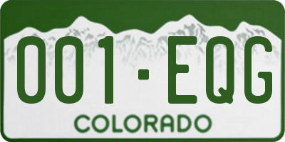 CO license plate 001EQG