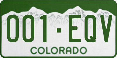 CO license plate 001EQV