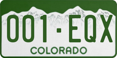 CO license plate 001EQX