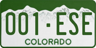 CO license plate 001ESE
