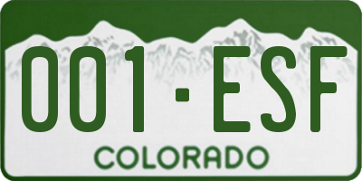 CO license plate 001ESF