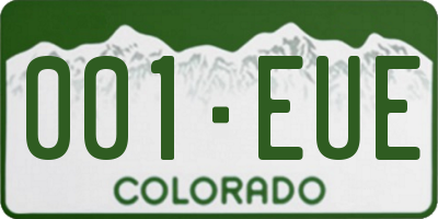 CO license plate 001EUE