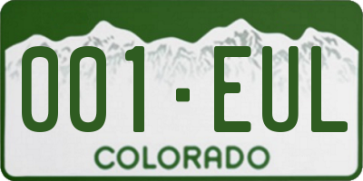 CO license plate 001EUL