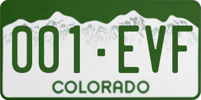 CO license plate 001EVF
