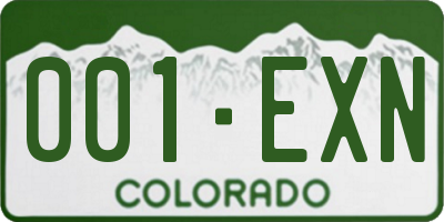 CO license plate 001EXN