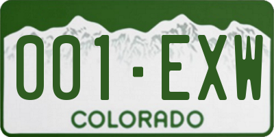 CO license plate 001EXW