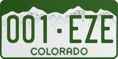 CO license plate 001EZE