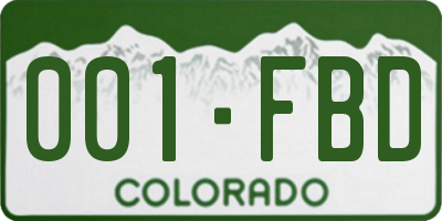 CO license plate 001FBD