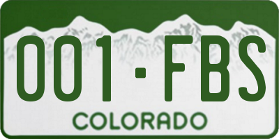 CO license plate 001FBS