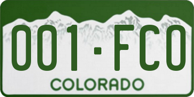 CO license plate 001FCO